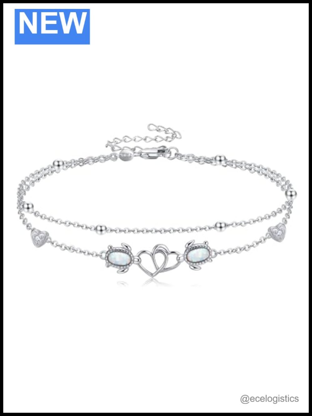 925 Sterling Silver Turtle Opal Bracelet Women's Ocean Jewelry